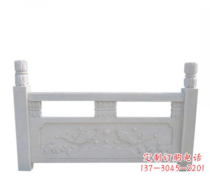 成都园林汉白玉石浮雕栏板
