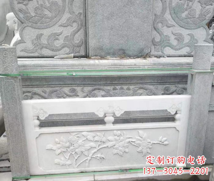 成都园林汉白玉石浮雕栏板 (3)