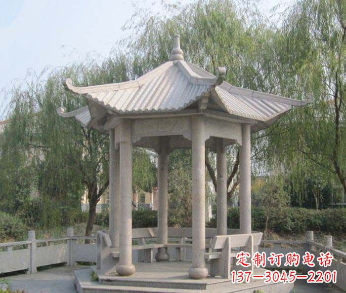 成都园林景观大理石凉亭石雕