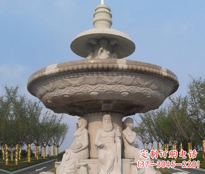 成都园林景观西方人物喷泉石雕 (2)