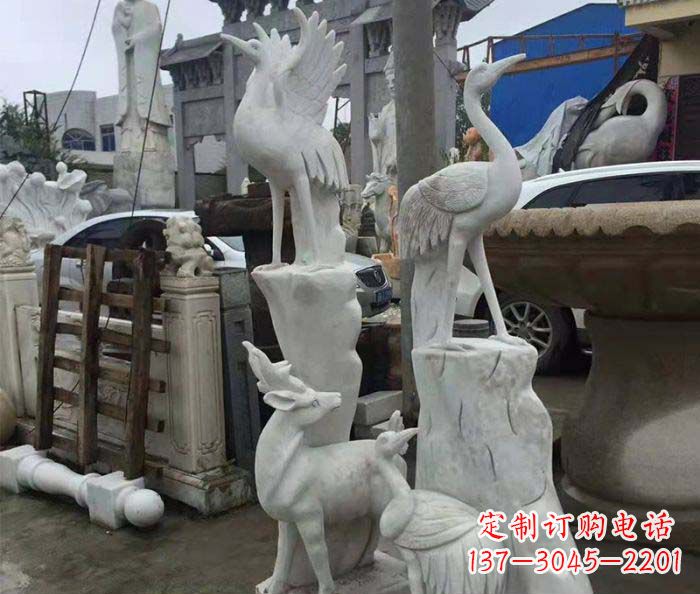 成都园林景观仙鹤石雕