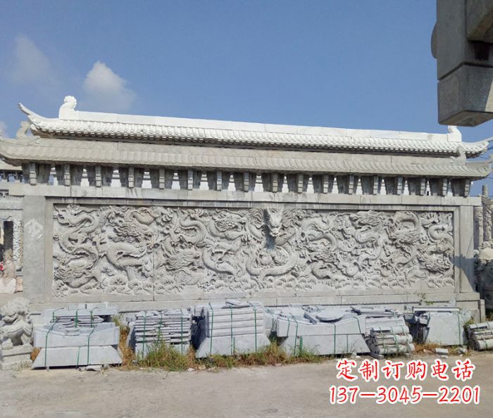 成都园林九龙壁石雕影壁 (3)