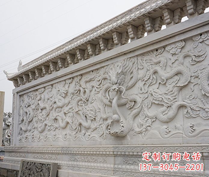 成都园林九龙壁石雕影壁 (5)