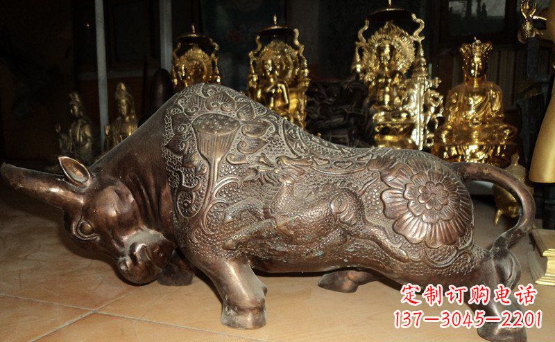 成都园林拓荒牛景观铜雕