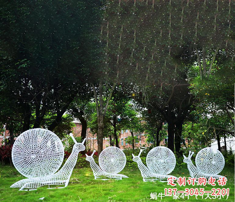 成都园林蜗牛镂空不锈钢雕塑