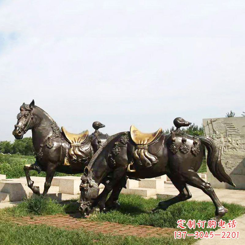 成都战马群公园景区动物情景雕塑