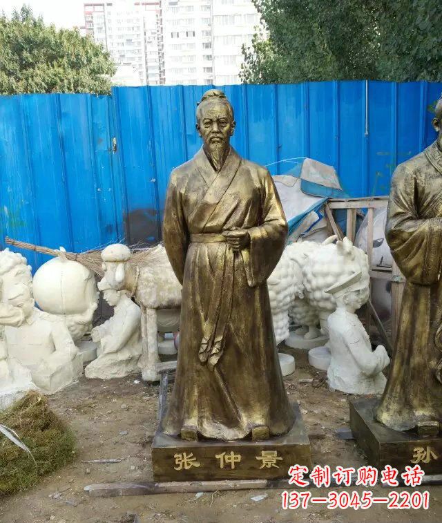 成都张仲景古代医学名人铜雕
