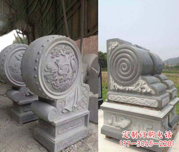 成都招财抱鼓石大理石门墩
