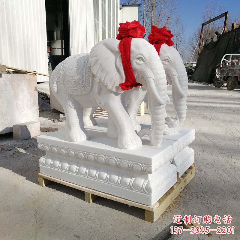 成都招财大象石雕摆门口