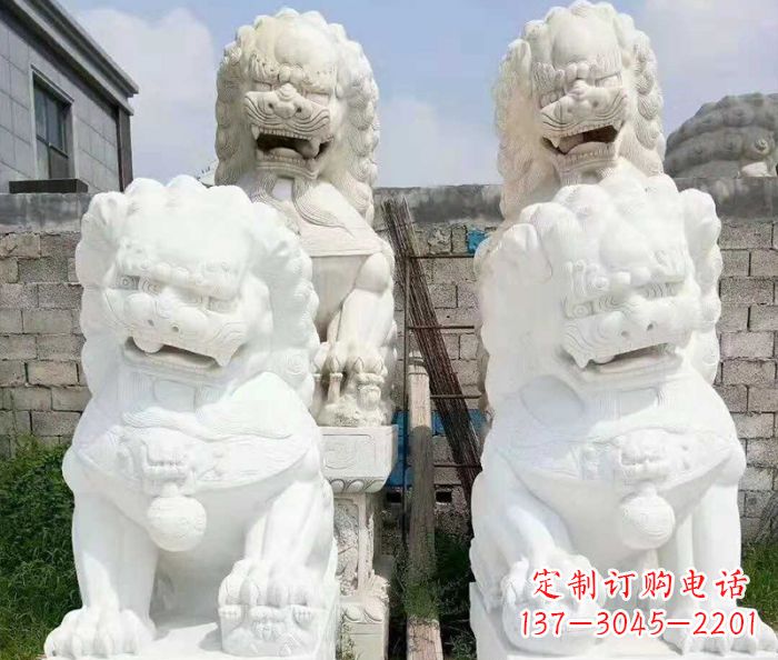 成都招财动物汉白玉狮子石雕