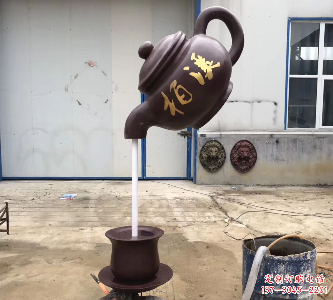 成都招财进宝茶壶喷泉景观雕塑