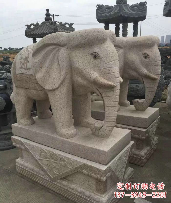 成都招财进宝大理石大象石雕