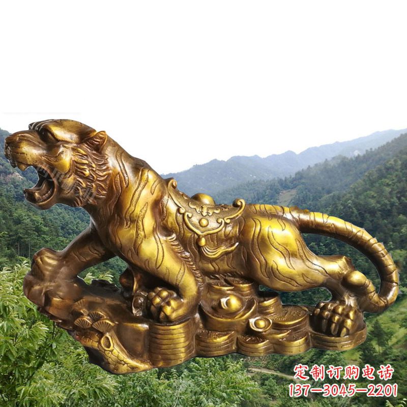 成都招财老虎漆金12生肖动物雕塑