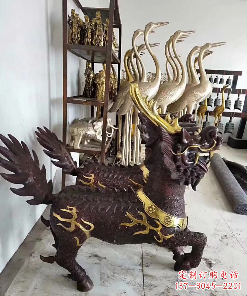 成都招财纳福麒麟铜雕