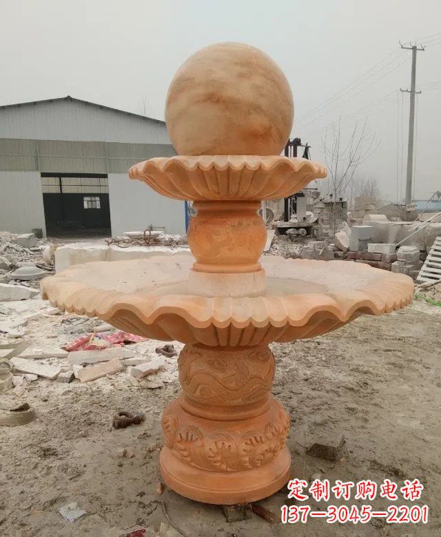 成都招财双层风水球石雕
