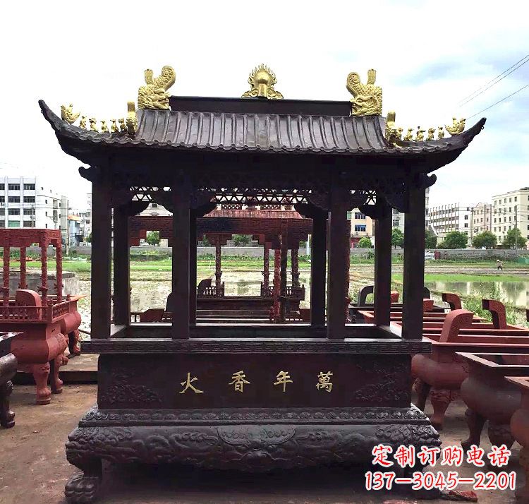 成都招财香炉铜雕
