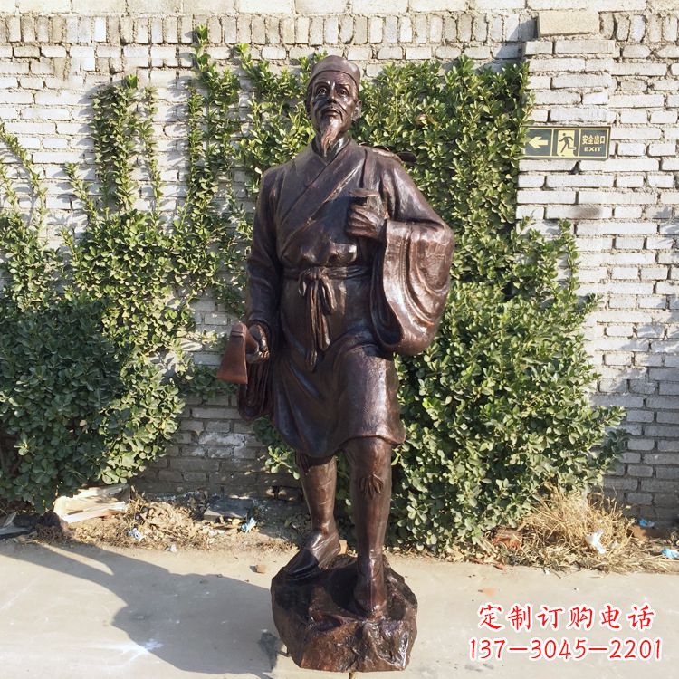 成都中国古代十大名医之李时珍铜雕塑像