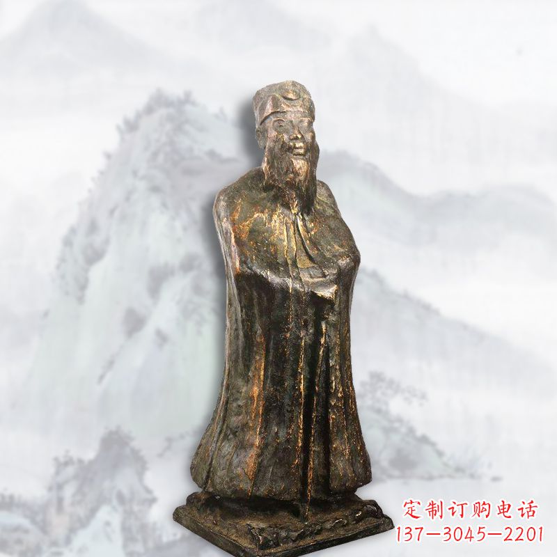 成都中国近代著名画家张大千铸铜雕塑