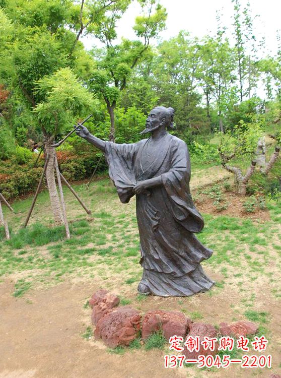 成都中国历史名人唐代著名绘画大师吴道子铜雕塑