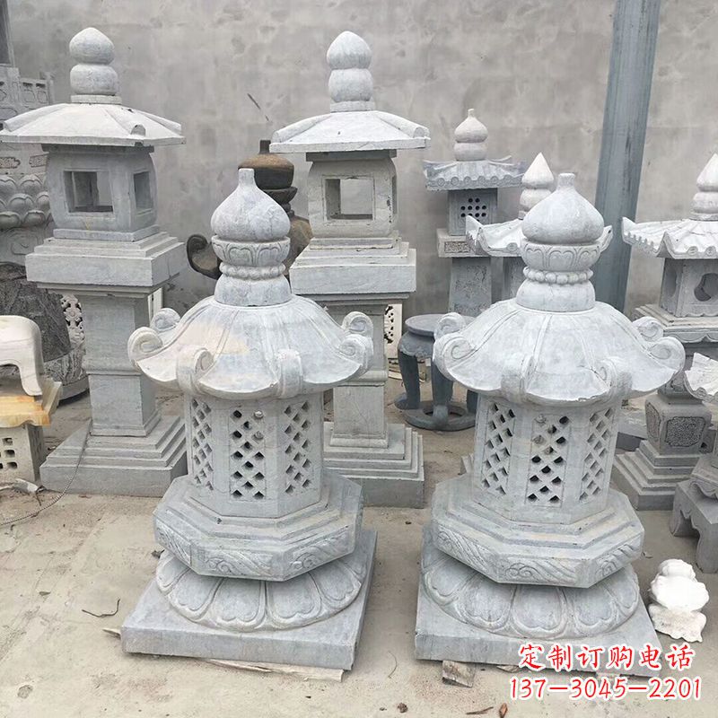成都中式低墩石雕灯笼