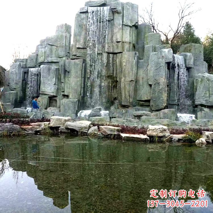 成都中式园林流水假山雕塑