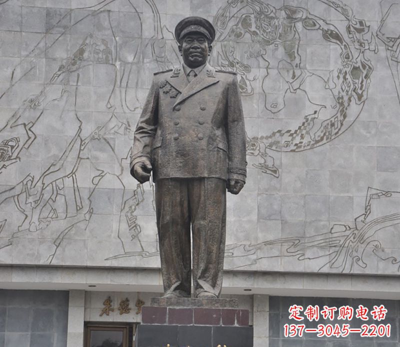 成都朱德人物铜雕