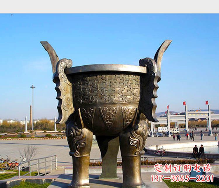 成都铸铜广场圆形景观香炉