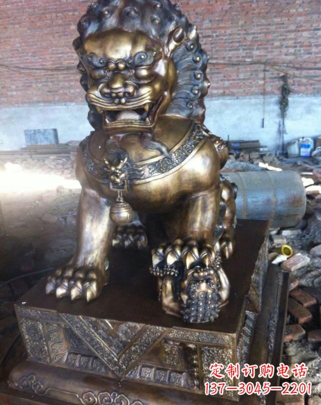 成都铸铜母子狮子雕塑