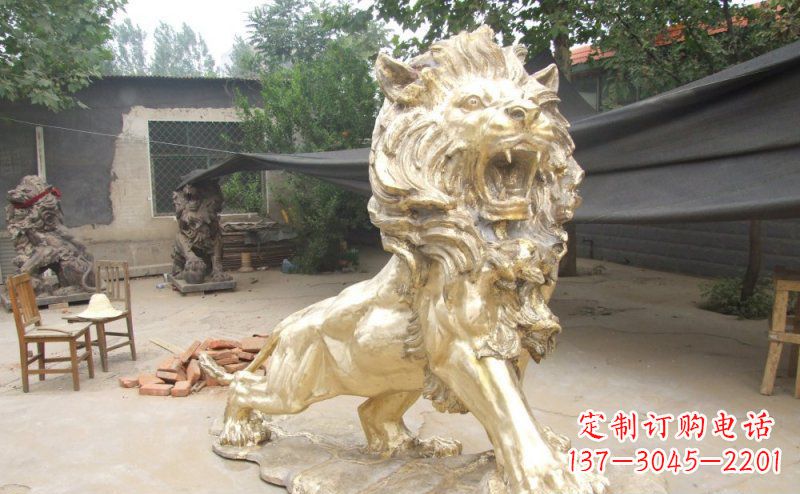 成都铸铜狮子铜雕 (3)
