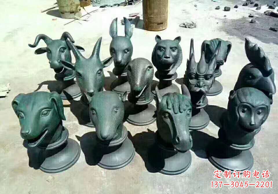 成都铸铜十二生肖动物雕塑