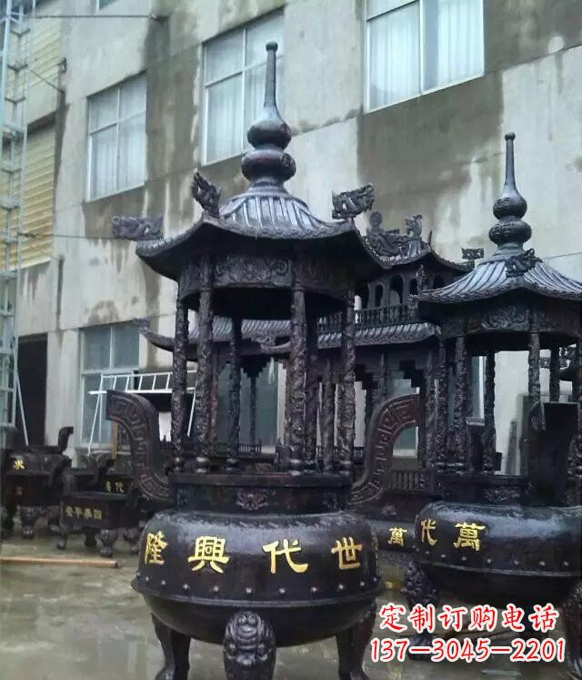 成都铸铜寺庙香炉铜雕 (3)