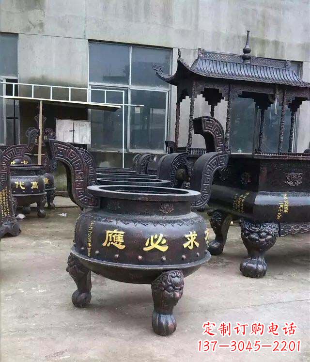 成都铸铜寺庙香炉铜雕