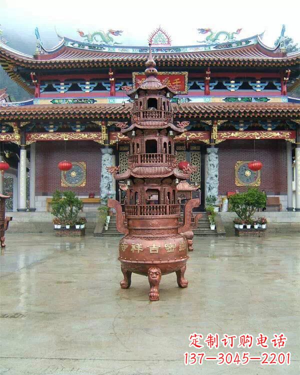 成都宗教庙宇香炉铜雕