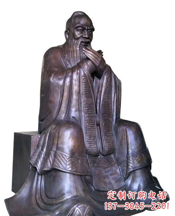 成都作揖孔子青铜像