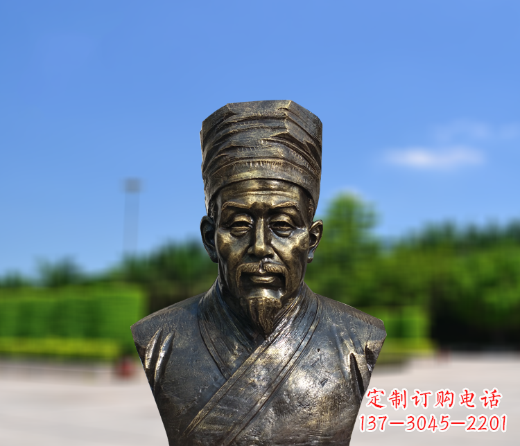 成都名医李时珍半身像铜雕