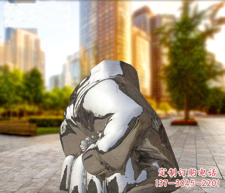 成都小区不锈钢拳头景观雕塑